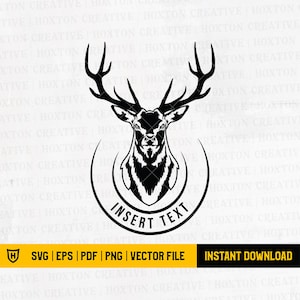 Buck Head Deer Hunting Svg File | Hunting Svg | Deer Hunting Svg | Outdoor Hunting Svg | Cutting Files