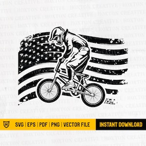 USA Bicycle Racing Svg | BMX Svg | Racer Extreme Sport Svg | Freestyle Wheelie Svg | Cutting File