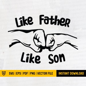 Wie Vater & wie Sohn svg | Fist Bump SVG | Papa und Enkel | Vater und Sohn | Daddy SVG | Sohn SVG | Silhouette geschnitten Datei