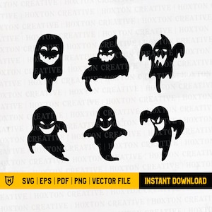 Halloween Ghost Set Svg | Halloween Witch Svg | Halloween Ghost Svg | Halloween Vector | Halloween Silhouette | Cutting File