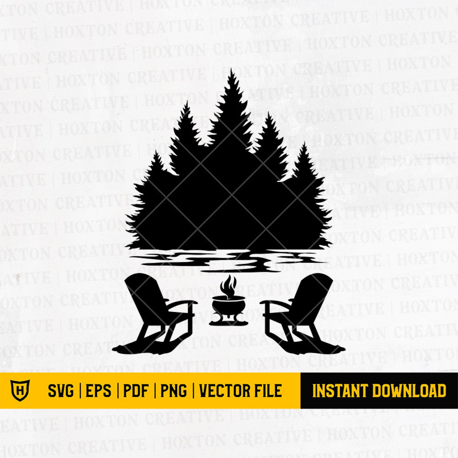 Campfire Svg File Adirondack Chairs Svg Backyard Outdoor - Etsy Canada