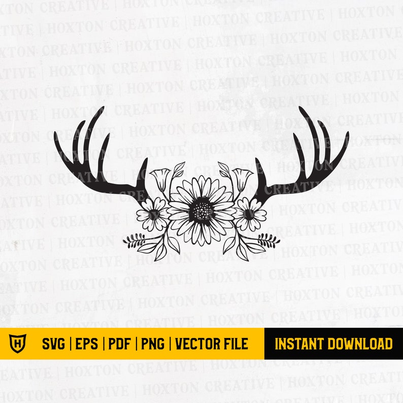 Free Free 131 Floral Deer Antler Svg SVG PNG EPS DXF File