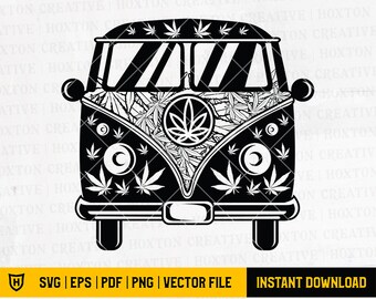 Brother Day Cannabis Decor Marijuana Home Decor Printable Art Hippie Van And Marijuana Leaves Creative Design