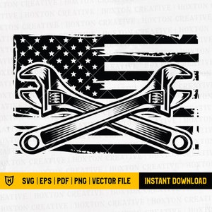 US Mechanic Svg File | Patriotic Mechanic Svg | Wrenches Svg | Mechanic Shirt | Mechanic Svg | Mechanic Shirt | Cut Files