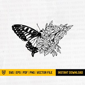 Butterfly Svg File | Floral Butterfly Svg | Butterfly Flowers | Butterfly Floral Svg | Butterfly Cut File | Butterfly Wings