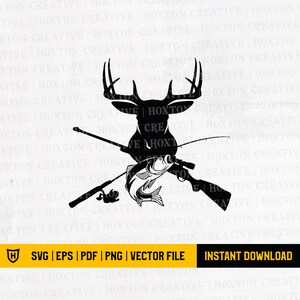 Hunting Svg File | Fishing Svg | Deer and Fish Svg | Deer Hunting Svg | Cutting File