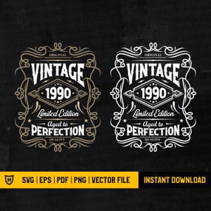 30th Birthday Shirt | 30th Birthday Svg | 1990 Aged to perfection | Vintage 1990 Svg | Aged to Perfection Svg | 30th Birthday Gift Idea