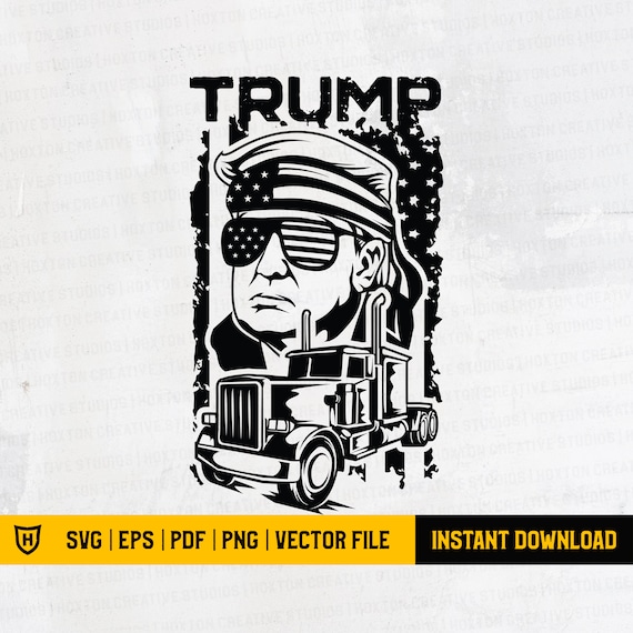 Download American Flag Trucker Svg Trump Trucker Svg Donald Trump Etsy