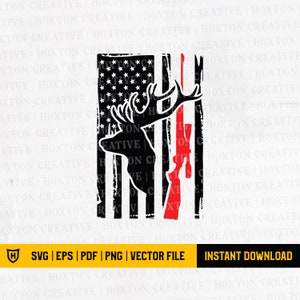 Deer Hunt Flag Svg File | Deer Distressed Flag Svg | Deer Flag Svg | Deer Svg | Deer American Flag Svg | Hunting Deer Svg