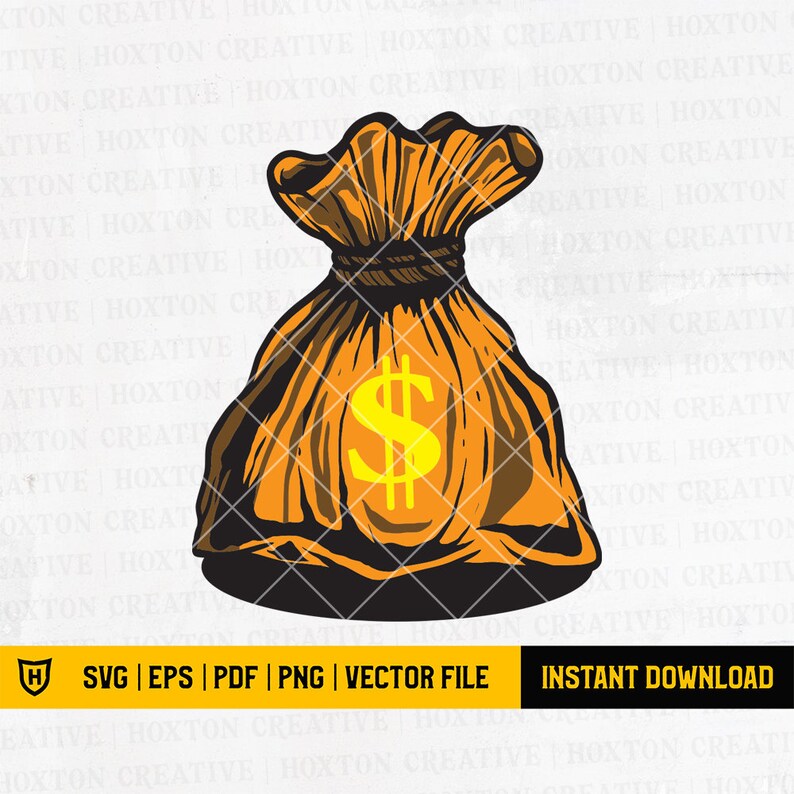 Bag of Money Svg Dollar Svg Moneybag Clipart Money Silhouette Cutting Files Money Vector Moneybag Svg File