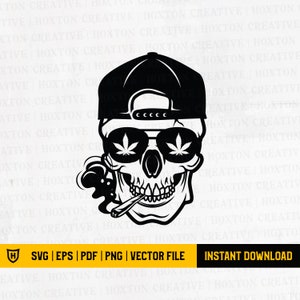 Cannabis Skull Smoking Svg | Smoking Cannabis Joint svg | Smoking Marijuana | Smoking Joint svg | Cannabis Svg | Marijuana Svg