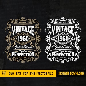 60th Birthday Shirt | 60th Birthday Svg | 1960 Aged to perfection | Vintage 1960 Svg | Aged to Perfection Svg | 60th Birthday Gift Idea