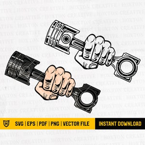 Hand Holding Piston Biker Fix Repair Service Shop Mechanic Auto Car Part Garage Design Element Logo Svg Png