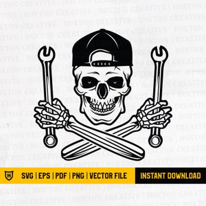 Skull Mechanic Svg | Mechanic Svg | Mechanic Shirt | Mechanic Skull Shirt Svg | Wrenches Svg | Mechanic Skull | Cut Files