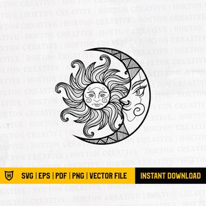 Moon Svg | Moon Shirt Svg | Moon Design | Boho Moon Svg | Mandala Moon Svg | Aztec Svg | Cutting File