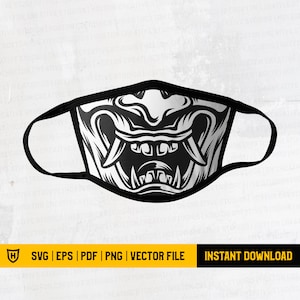Evil Face Mask svg | Skull Mask | Skeleton mask | Funny face mask Design | Cricut File | Digital Download
