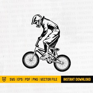 Bicycle Racing Svg | BMX Svg | Racer Extreme Sport Svg | Freestyle Wheelie Svg | Cutting File