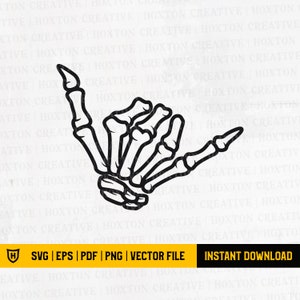 Skeleton Shaka Hand Svg | Skeleton Hand | Shaka Sign Svg | Hand Svg | Hand Sign Svg | Shaka Svg | Cutting File