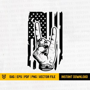 USA Rock n Roll Svg | USA Rock n Roll Shirt Svg | Rock n Roll Svg | Hand Rock n Roll Svg | Rock n Roll Clipart | Cut Files