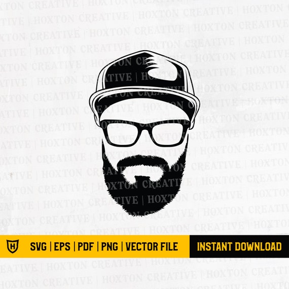 Beard Man with Dad Hat Svg File Dad Life Svg Beard Man Svg Dad Hat  Svg Badass Beard Dad Svg Cut File