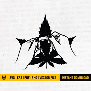 Cannabis Hands Rolling Joint Svg / Weed Svg / Blunt Pot Leaf Svg / High Head Svg / Erba Cannabis Svg / Marijuana medica Svg / File da taglio