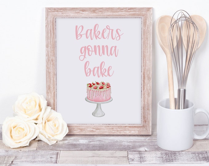 Kitchen Printable Download, Bakers Gift