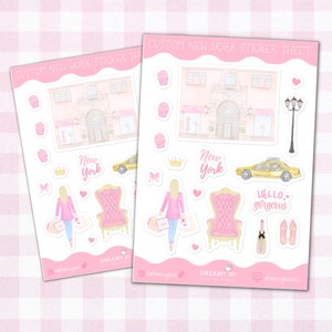 Aangepaste New York Travel Sticker Vel, Coole stickers, Vinyl Stickers, Schattig stickerpakket, Gepersonaliseerde sticker, Leraarplannerstickers