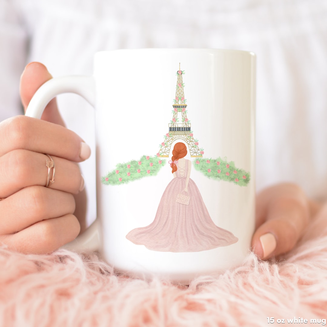 Paris Mug, Chic Mug, Fashion Illustration Mug, Fashion Mug, Pink Mug, Custom Mug, Fashion Coffee