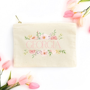 Personalized Bridesmaid Gift Cosmetic Bag Wedding Thank you Gift Bridal Shower Make Up Bag Maid of Honor Gift Unique Gift for Bridal Party
