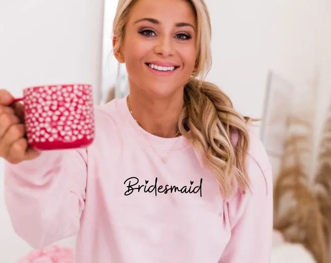 Bridal Party Shirt Pink Bachelorette Party Sweatshirt Bride Team Sweaters Bridesmaid Proposal gifts for her Hen Party Matching Shirts