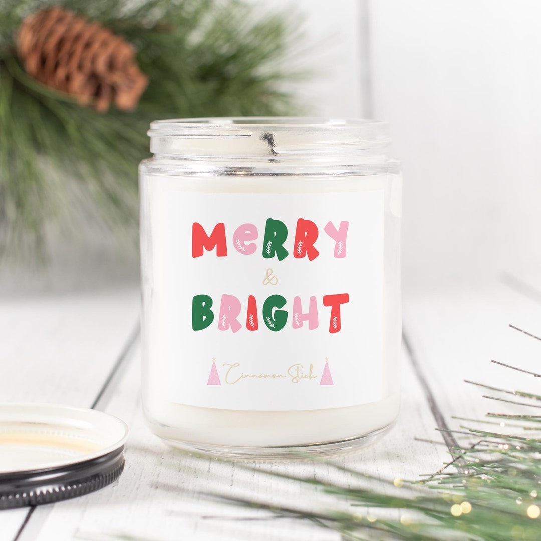 Merry and Bright Soy Christmas Candle, Holiday Candles, Christmas