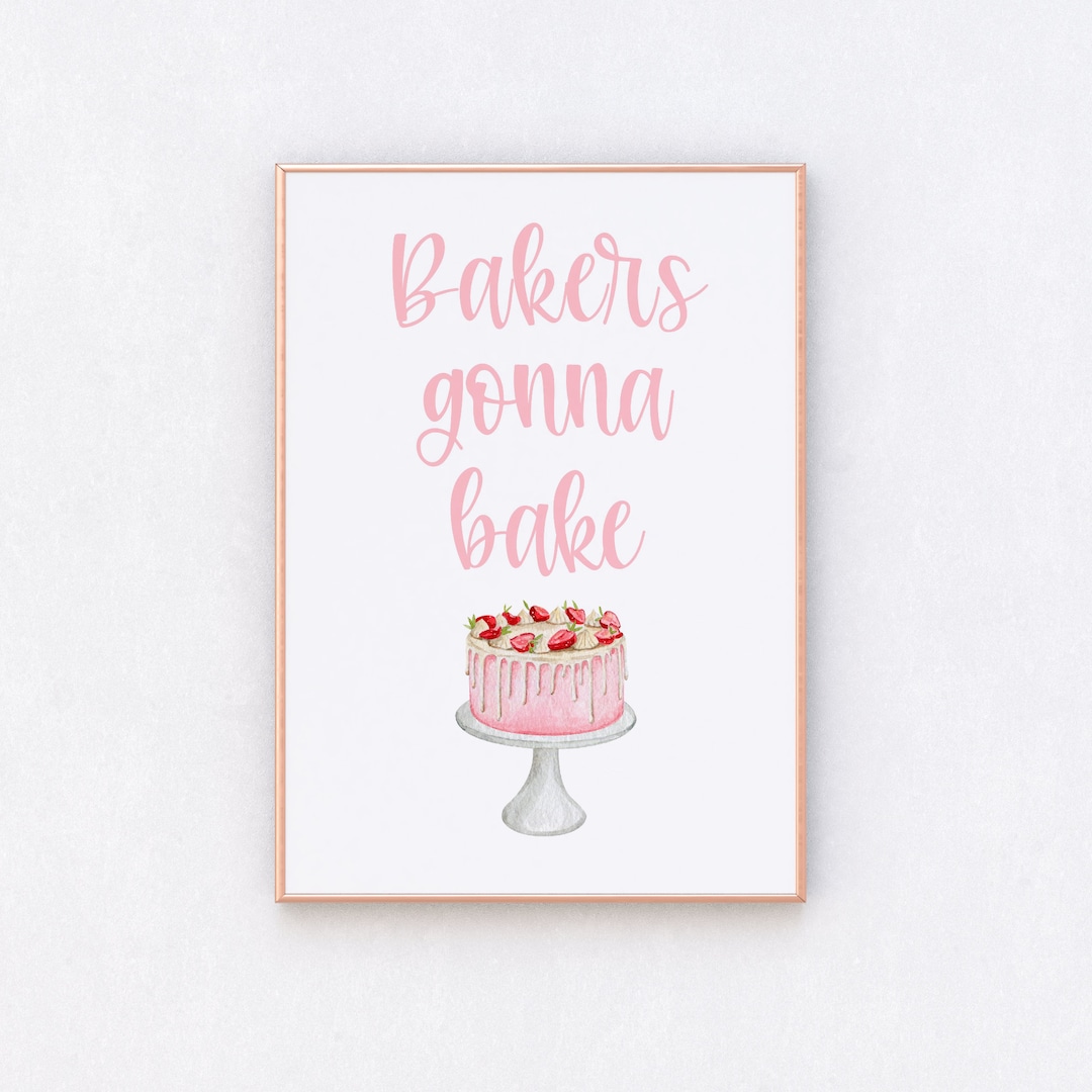 Kitchen Decor Prints Set of 3, Printable Wall Art, Girly Pink Aesthetic