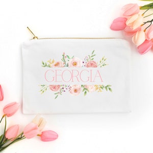 Personalized Bridesmaid Gift Cosmetic Bag Wedding Thank you Gift Bridal Shower Make Up Bag Maid of Honor Gift Unique Gift for Bridal Party