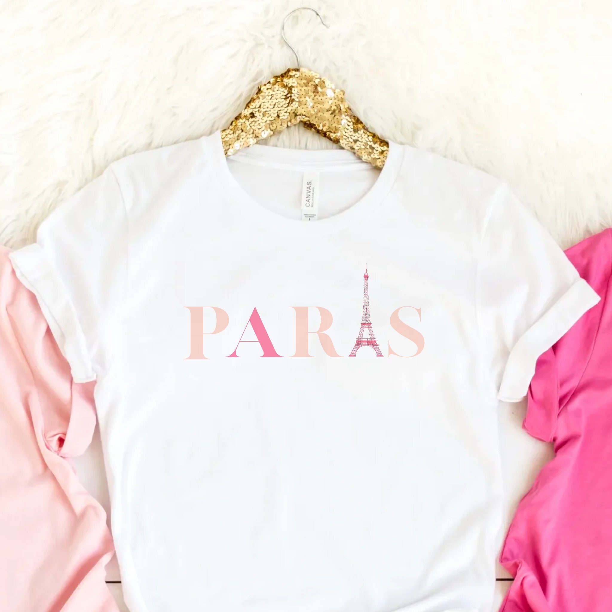 Eiffel Tower Paris Shirt Design, Paris Gift for Her, White Paris Tee ...
