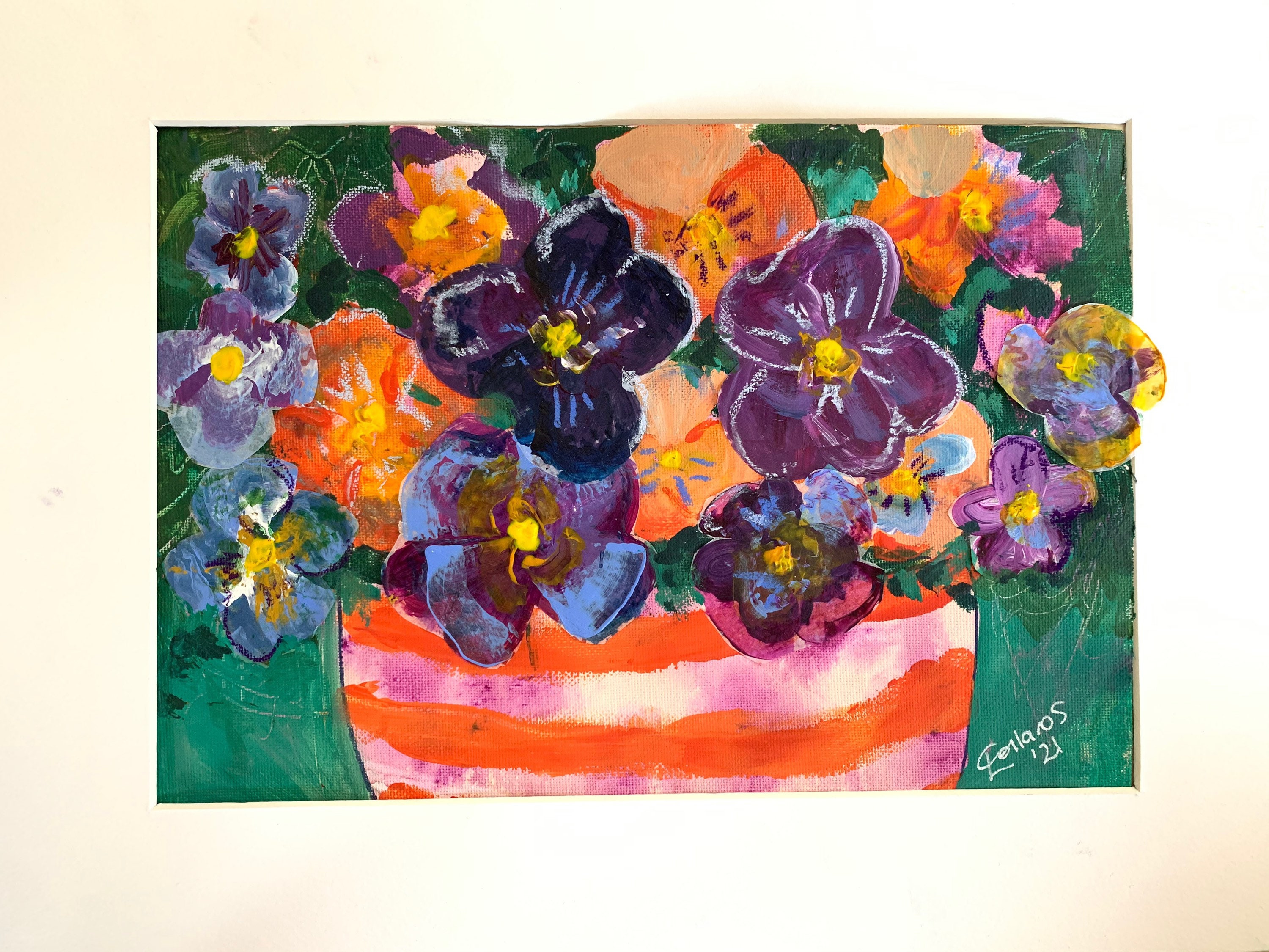 Violet is an original artwork of violets painted in acrylic Etsy