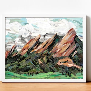 Flatirons, Boulder Colorado Poster, Flatirons Print, Boulder Wall Art, Colorado Art, Collage