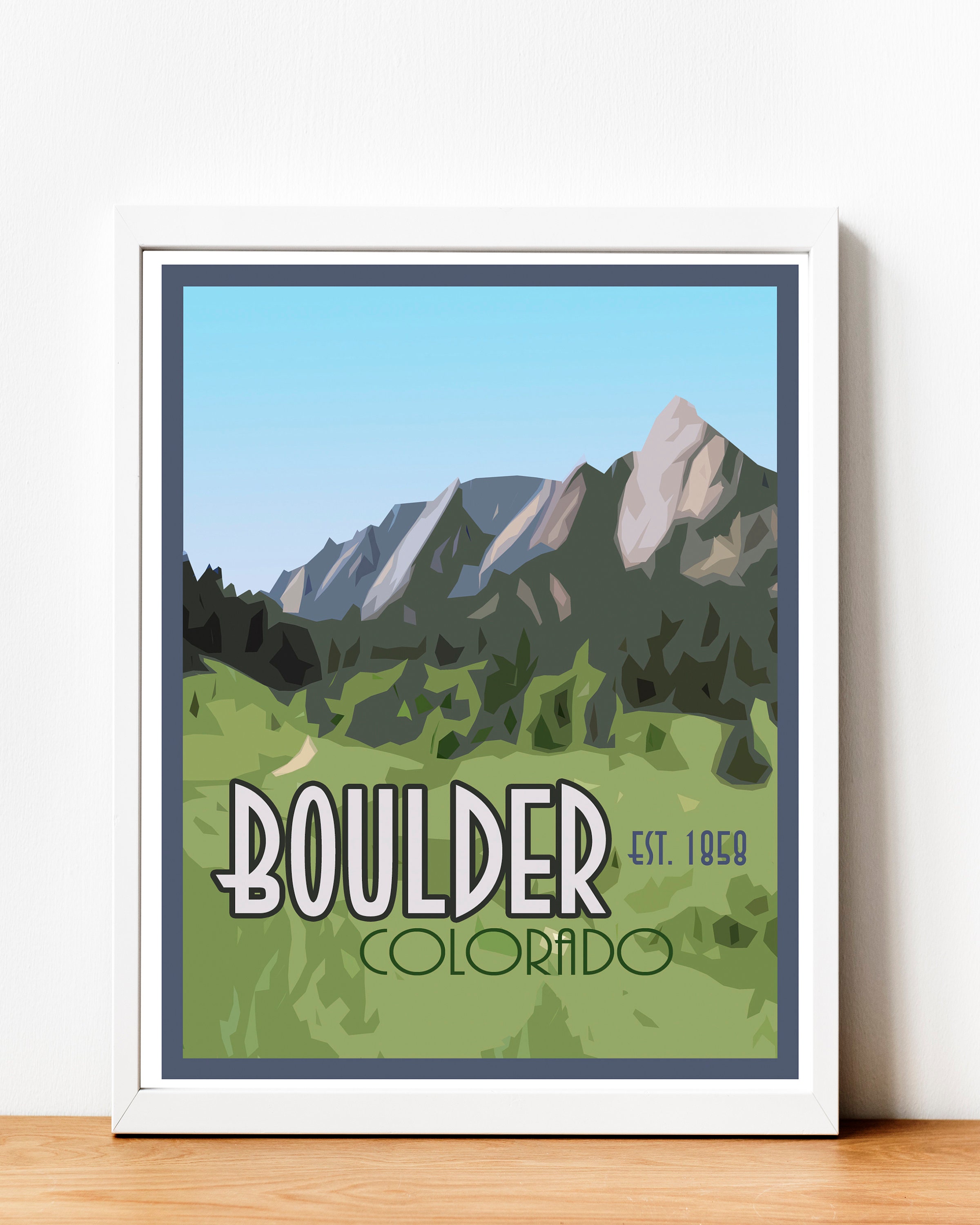 Boulder Colorado Poster Flatirons Print Boulder Wall Art Etsy
