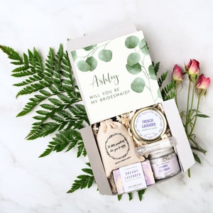 Bridesmaid Proposal Box for Women, Maid of Honor, Matron of Honor Proposal, Will You Be My Bridesmaid Spa Gift, Self Care Gift Box, zp