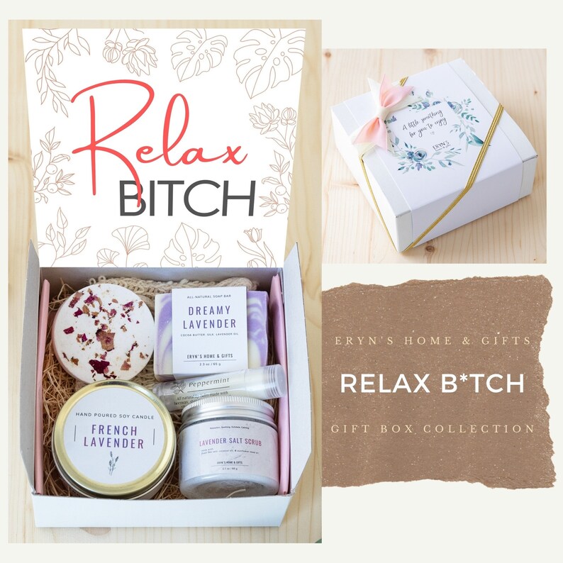 Relax B*tch Gift Box, Stress Relief Gift Basket, Anxiety Gift, Stress Care Package, Nurse Care Package, Relaxation Gift -Bitch-W 