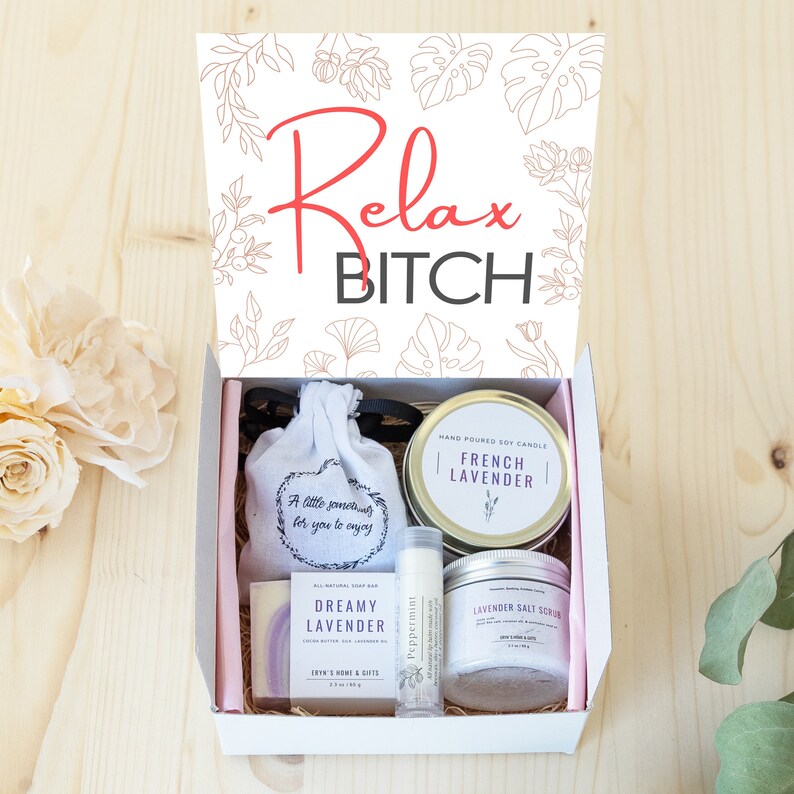 Relax Btch Gift Box Stress Relief Gift Basket Anxiety Gift Etsy
