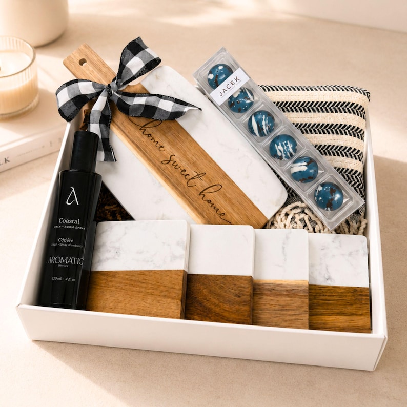 Cesta de regalo para cierre de venta de agente inmobiliario, regalo de inauguración de casa, logotipo personalizado de agente inmobiliario, regalo personalizado para clientes, regalo de agente inmobiliario para vendedores, para compradores. imagen 19