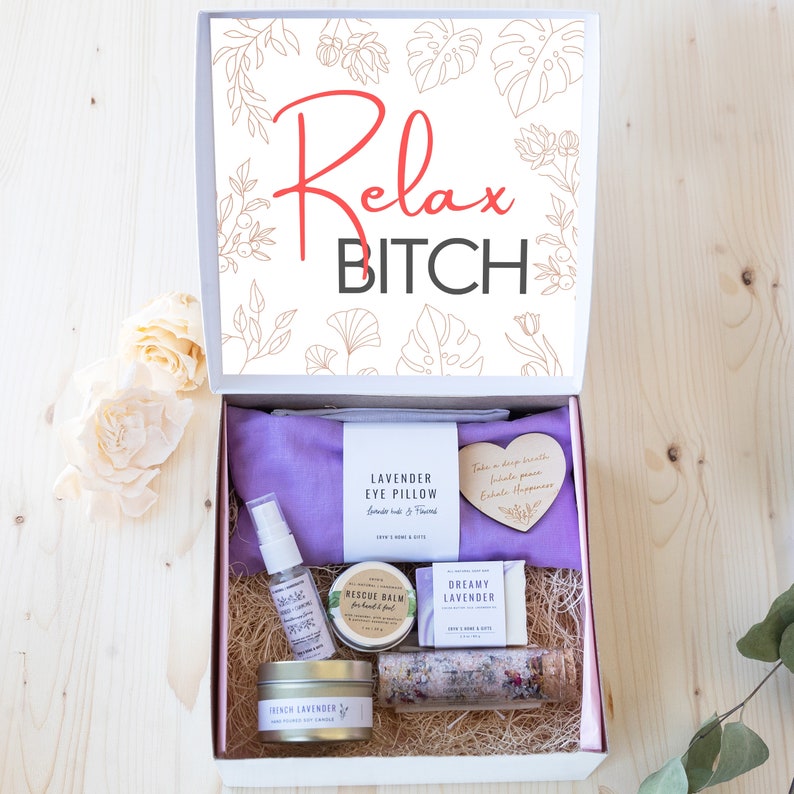 Relax Btch Gift Box Stress Relief Gift Basket Anxiety Gift Etsy