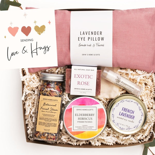 Care Package For Her, Care Package, Sending Love And Hugs, Get Well Soon, Cheer Up Gift Box, Gift For Best Friend, Tea Gift Box p