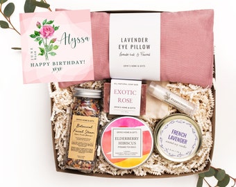 Birthday Gift Box for Her, Birth Flower, Spa Gift Box, Pampering Gift Set, Personalized Birthday Ideas, Best Friend, Self-Care Gift Box