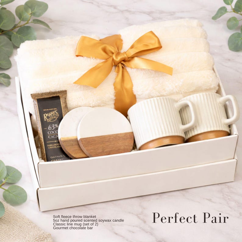 Sending a Hug Gift Box, Cozy Blanket Care Package, Thinking of You Gift, Sympathy Gift Basket, Get Well Soon, Comfort Care Package for Her PerfectPair
