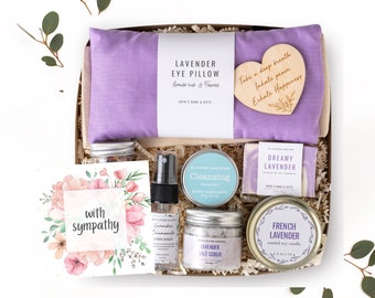 Sympathy Gift Box for Her, Ultimate Self Care Gift Box for Women with Eye Pillow, Tea, Get Well Soon Gift Basket for Him, Grief Gift Basket