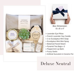 Birth Flower Birthday Gift Box, Gift for Best Friend Deluxe Neutral