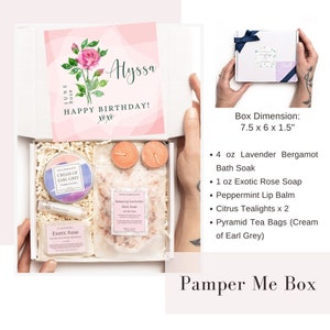Birth Flower Birthday Gift Box, Gift for Best Friend Pamper Me Box