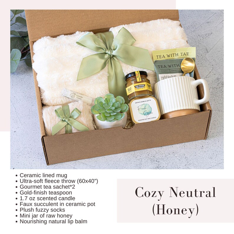 New Mom Care Package: Thoughtful Pregnancy & Postpartum Gift Box Cozy Neutral Honey