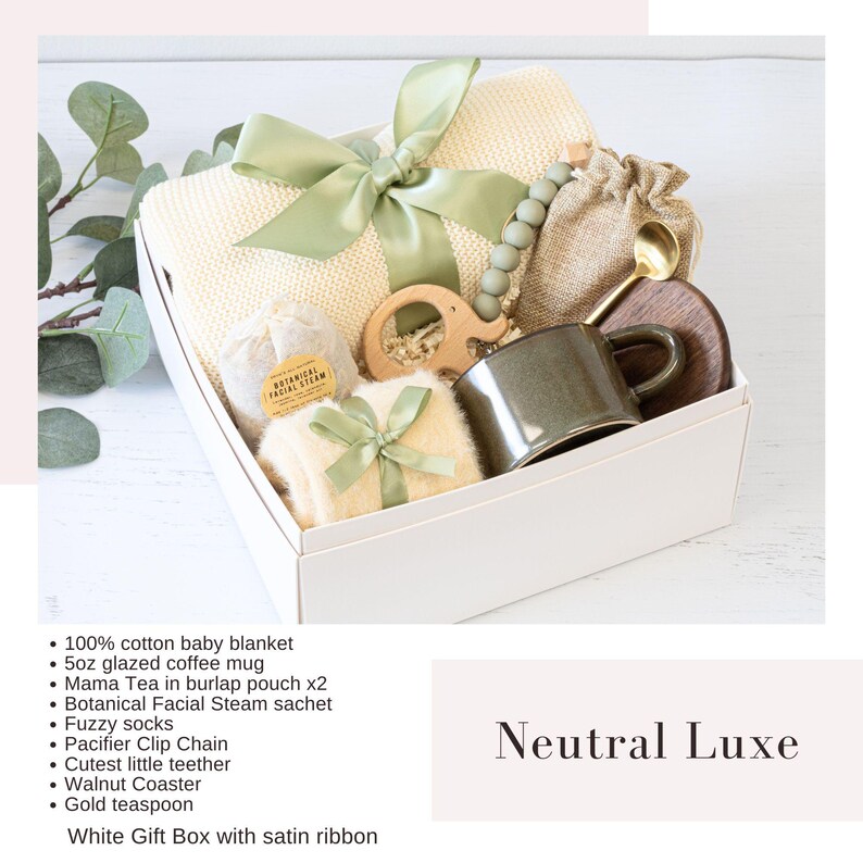 New Mom Care Package: Thoughtful Pregnancy & Postpartum Gift Box Neutral Luxe